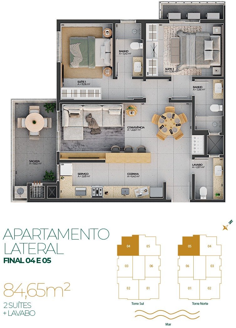 Planta do apartamento 305